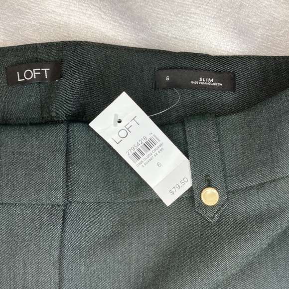 Ann Taylor LOFT Stretch Slim Fit Flat Front Dress Pants - Picture 2 of 3